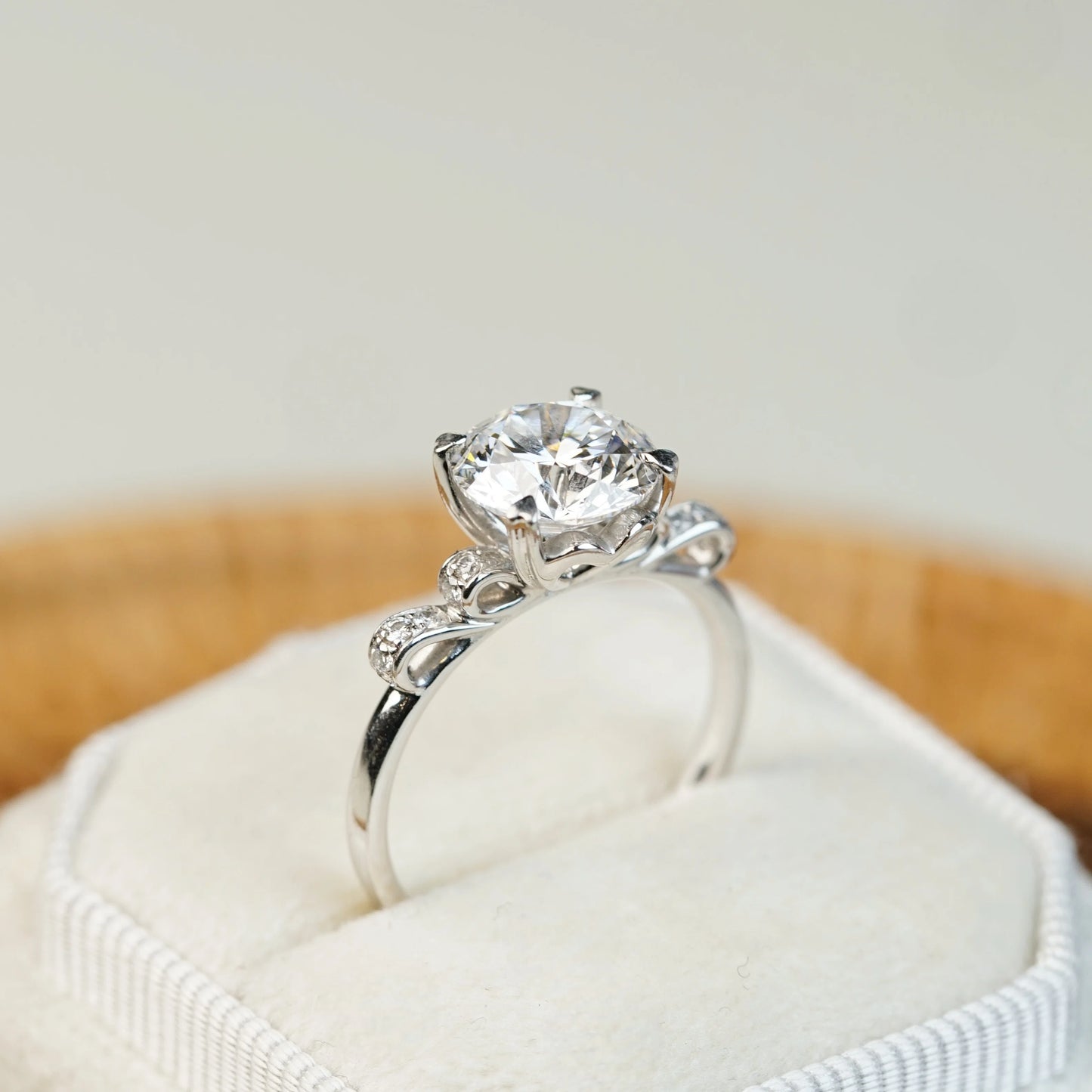 DENISE 培育鑽石戒指托｜絲帶設計鑲鑽戒圈（18K 金／鉑金）– TM0323