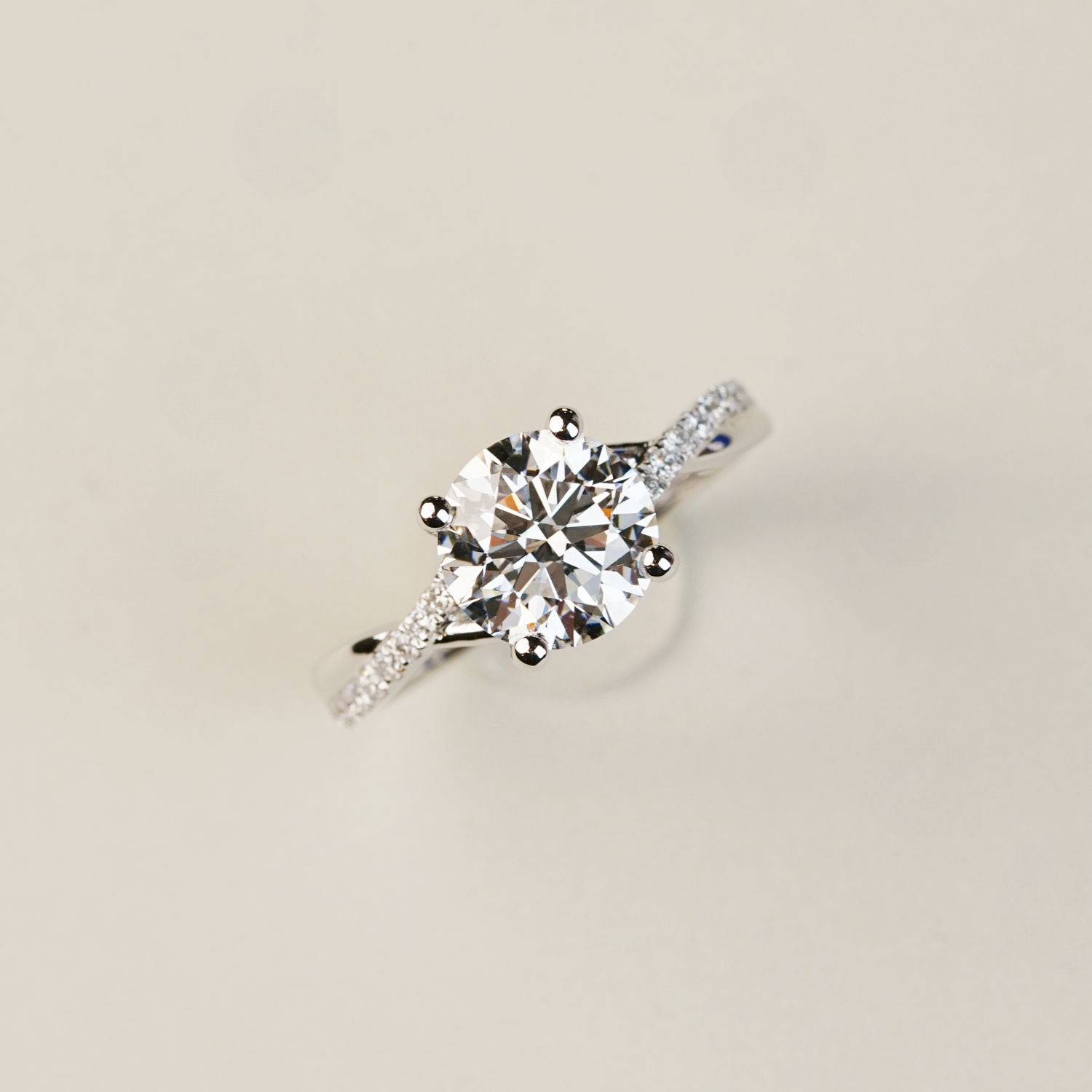 FELICIA - Lab-Grown Diamond / Gemstone Ring Setting | Twisted Pavé Band (18K Gold / Platinum) - KLR0207