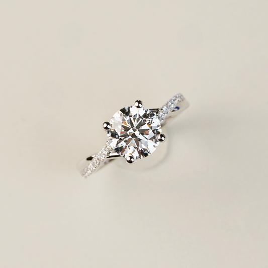 FELICIA 培育鑽石戒指托｜扭紋鋪鑽戒圈（18K 金／鉑金）– KLR0207