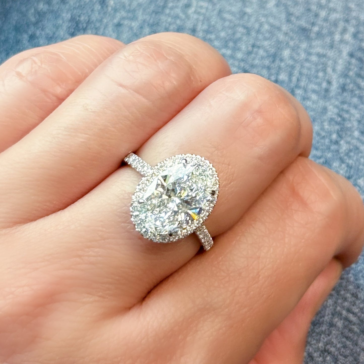 JULIET 培育鑽石戒指托｜光環鑲座配鋪鑽戒圈（18K 金／鉑金）– TMOR003