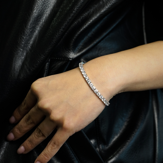 18K金培育鑽石網球手鏈｜D-F / VVS-VS｜極細密鑲嵌 | 經典四爪 <總數 3.00ct - 15.00ct+>