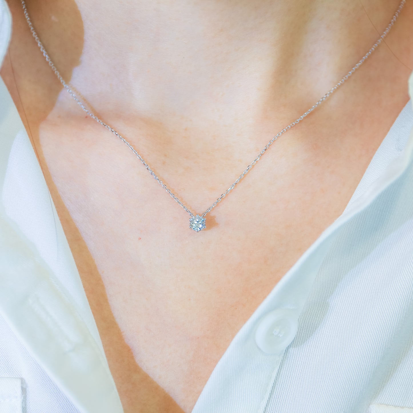 0.30ct 6-Prong Lab Grown Diamond Solitaire Necklace <Premium Grade>