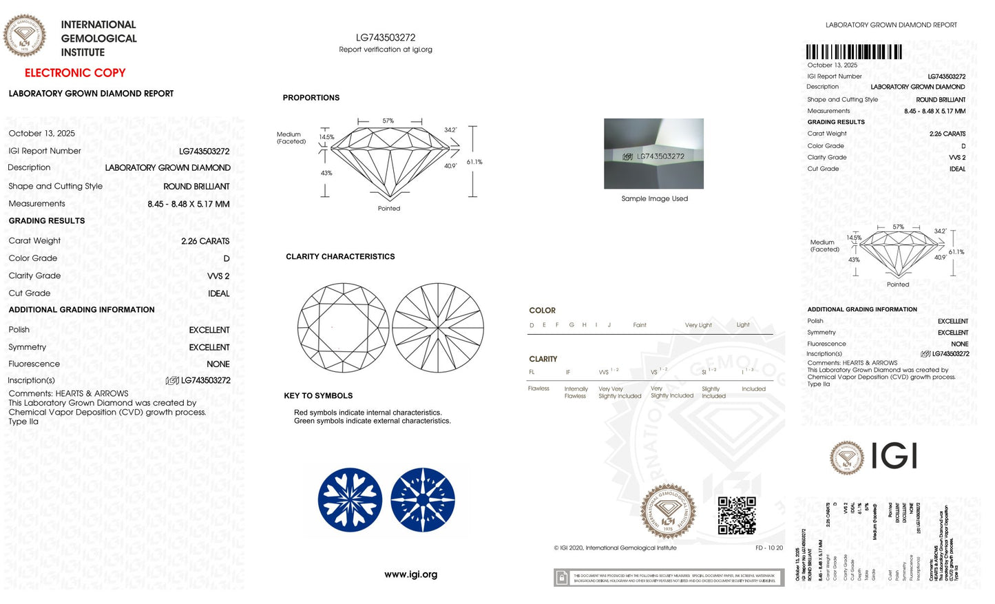 2.26 D VVS2 Ideal Ex Ex Non (LG743503272)