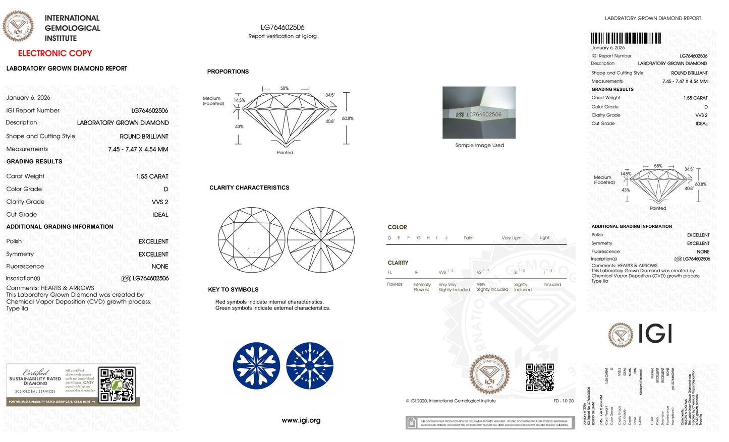 1.55 D VVS2 Ideal Ex Ex Non (LG764602506)