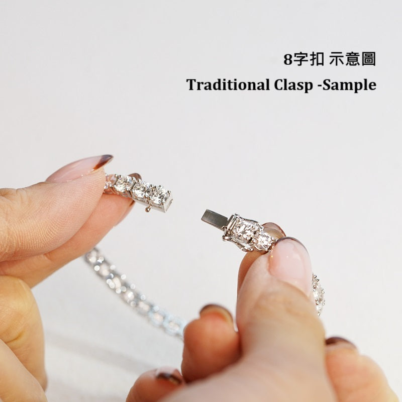 現貨 18K白金 1.33ct 培育鑽石網球手鏈｜D-F VVS-VS｜四爪鑲嵌