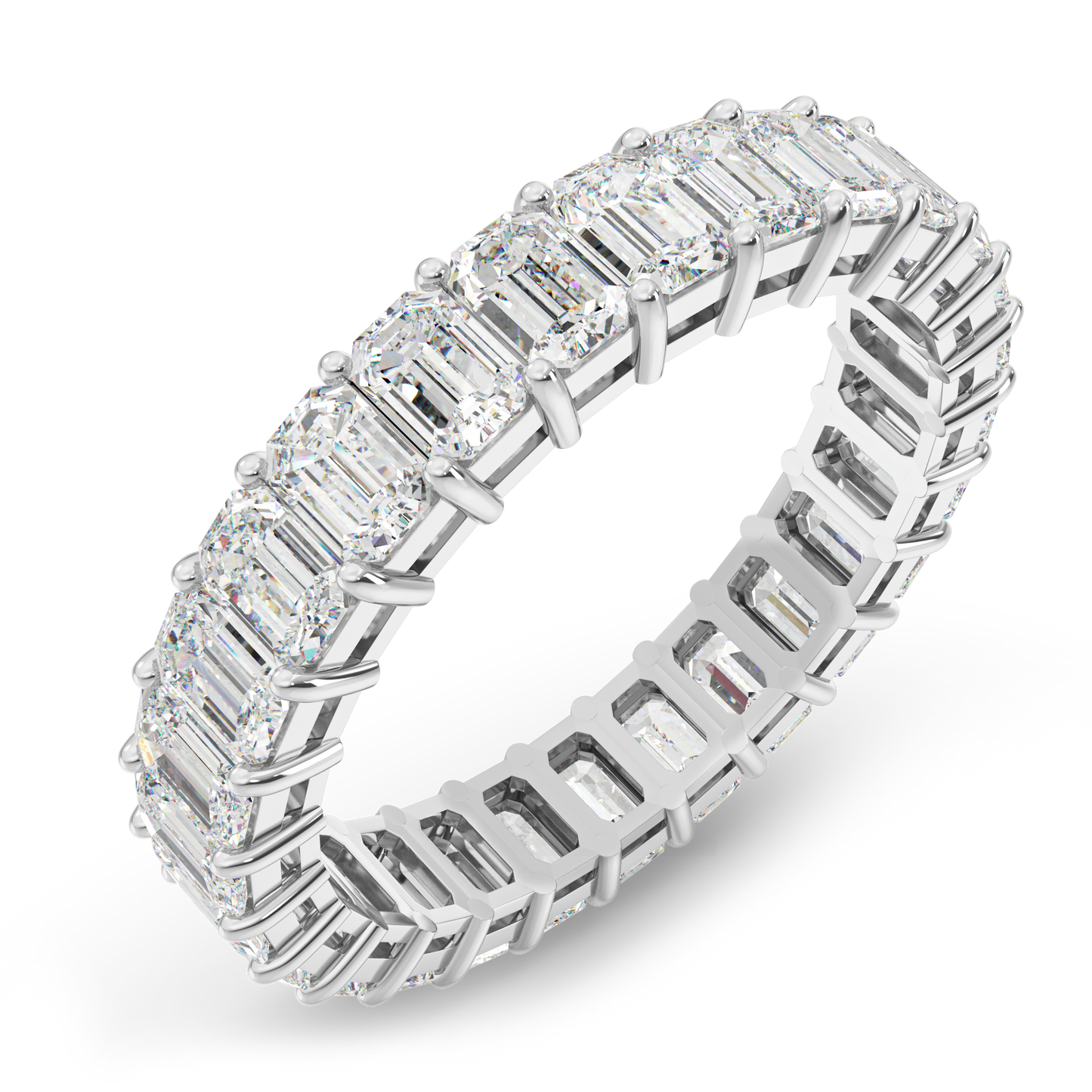 18K金培育鑽祖母綠全圈線戒 <2.0ct - 10.0ct+>