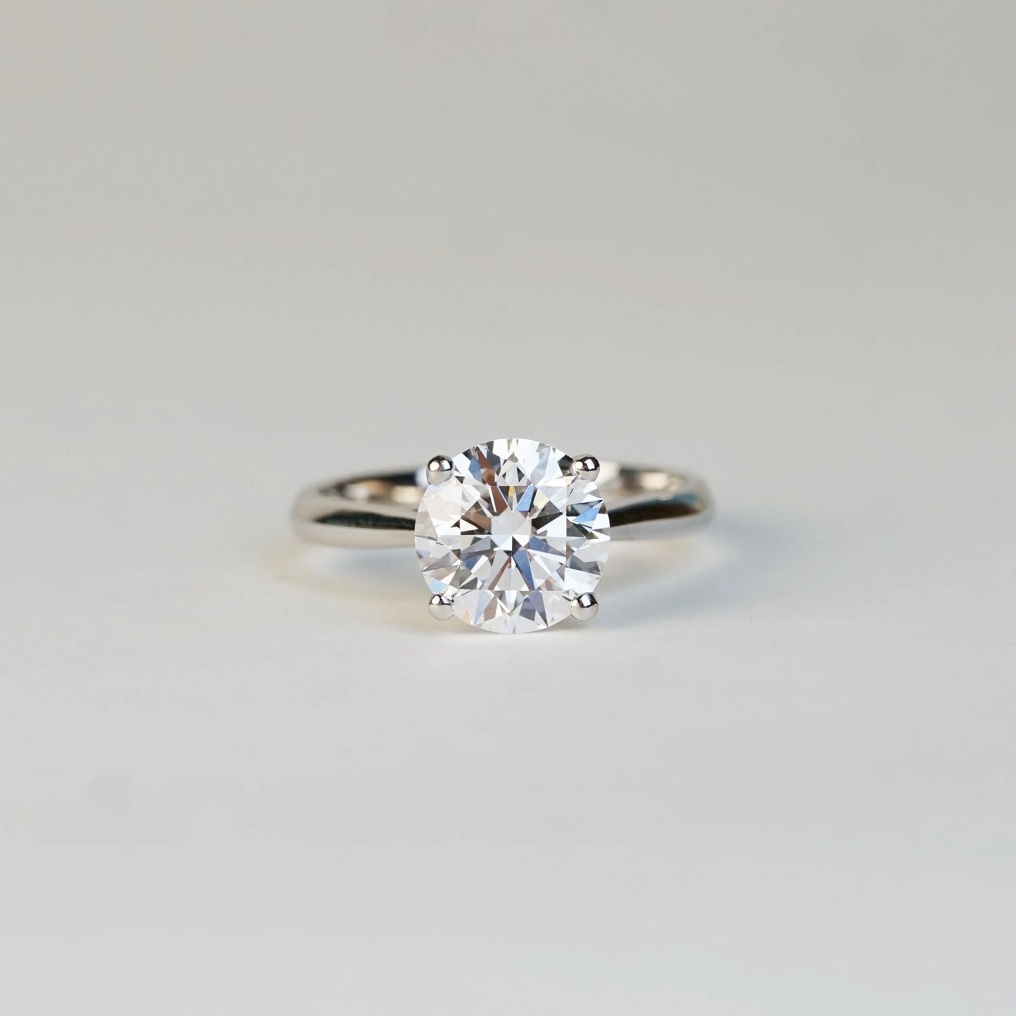 ADRAS - Lab-Grown Diamond/ Gemstone Ring Setting | Tapered Band Solitaire (18K Gold / PT950) GD0051