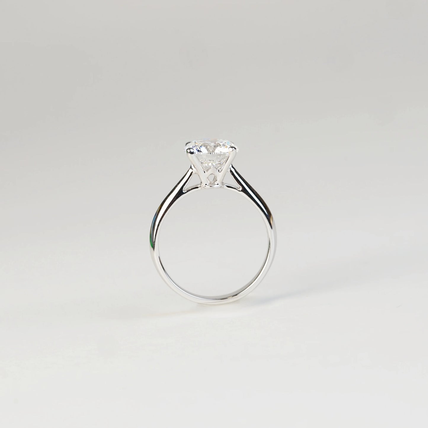 ADRAS - Lab-Grown Diamond/ Gemstone Ring Setting | Tapered Band Solitaire (18K Gold / PT950) GD0051