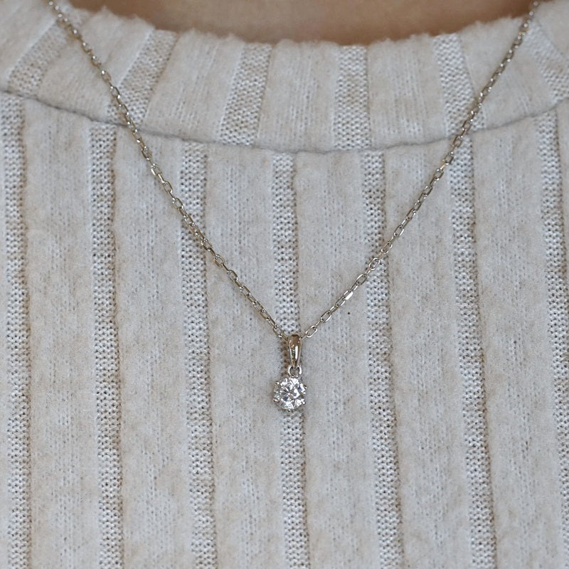 18K Gold Lab-Grown Diamond Pendant Setting | Classic 5-Prong Drop-Set Solitaire with Tapered Bail | GDP0061