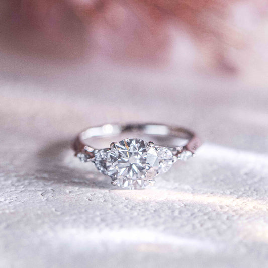 In-Stock 1.56cts Round Brilliant Lab Grown Diamond Ring (MARIAN - R24807EMA)