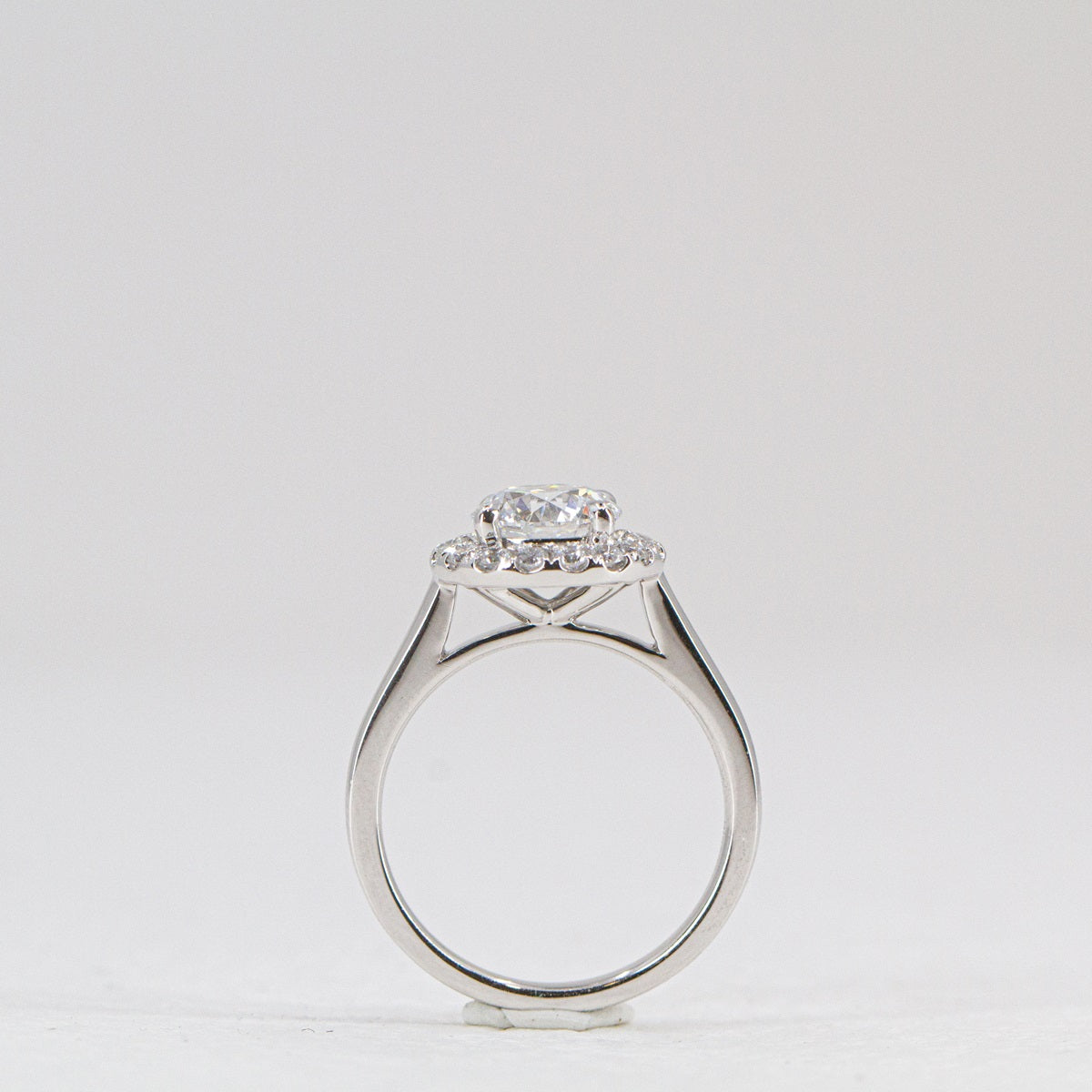ETHEL - Lab-Grown Diamond / Gemstone Halo Ring Setting (18K Gold / Platinum) - R24818RDA