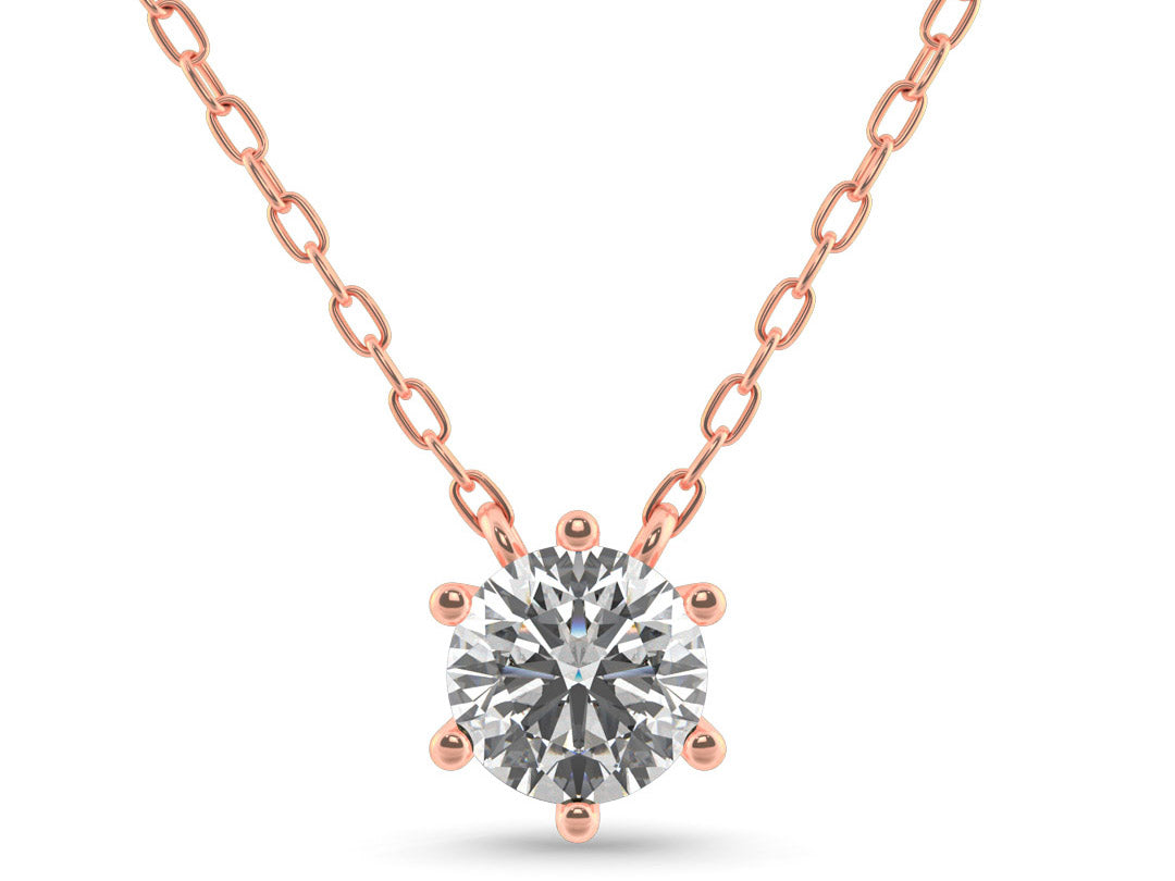 0.20ct 6-Prong Lab Grown Diamond Solitaire Necklace <High Quality>