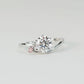 FREYA - Lab-Grown Diamond / Gemstone Ring Setting | Curved Band with Accented Pink Lab Diamond (18K Gold / Platinum) - SGZ3010