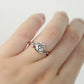 FREYA - Lab-Grown Diamond / Gemstone Ring Setting | Curved Band with Accented Pink Lab Diamond (18K Gold / Platinum) - SGZ3010
