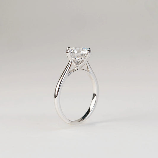 EROS 培育鑽石單鑽戒指托｜隱藏心形戒托（18K 金／鉑金）– TM0057