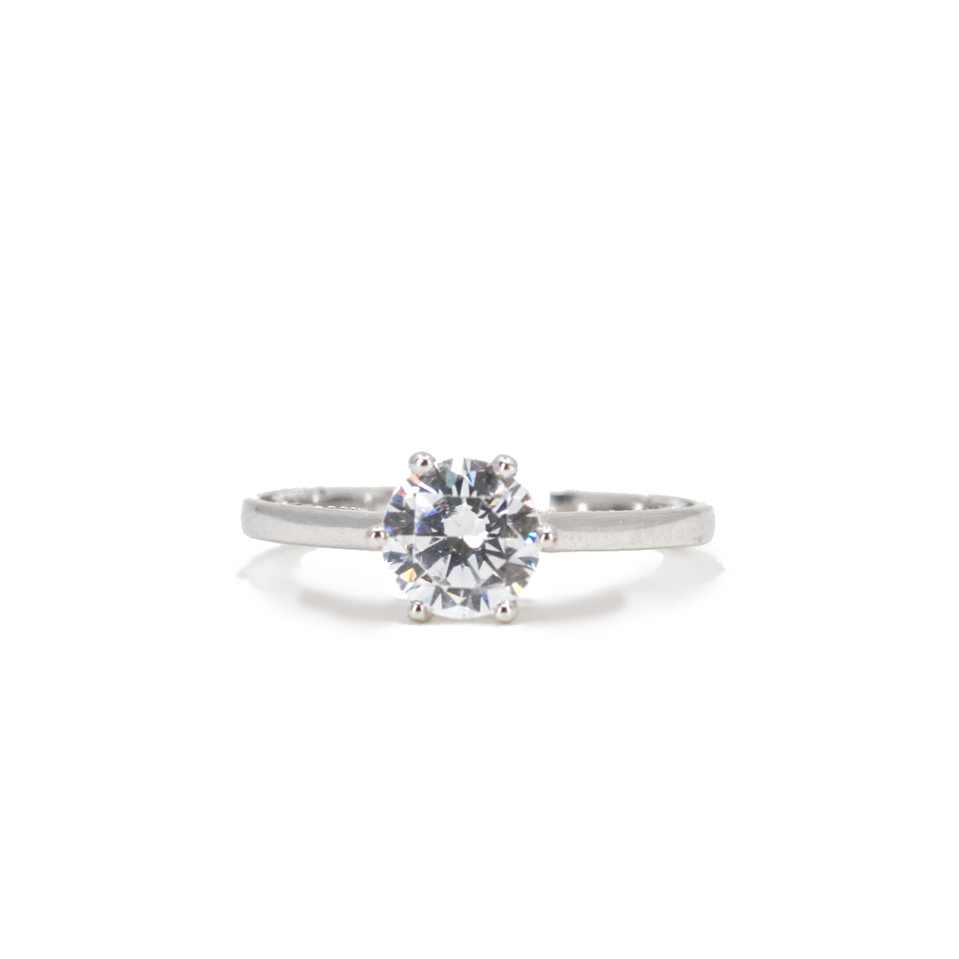 ELVIRA - Lab-Grown Diamond / Gemstone  Milgrain Solitaire Ring Setting | Hidden Lab Diamond (18K Gold / Platinum) - TM0073