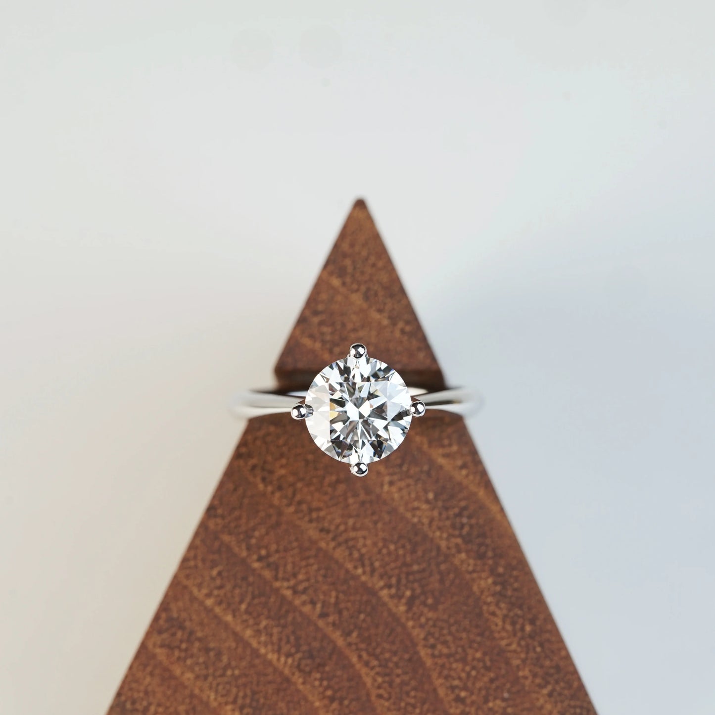 AGNES 培育鑽石戒指托 | 經典四爪漸細單鑽戒圈 (18K金/鉑金) - TM0131