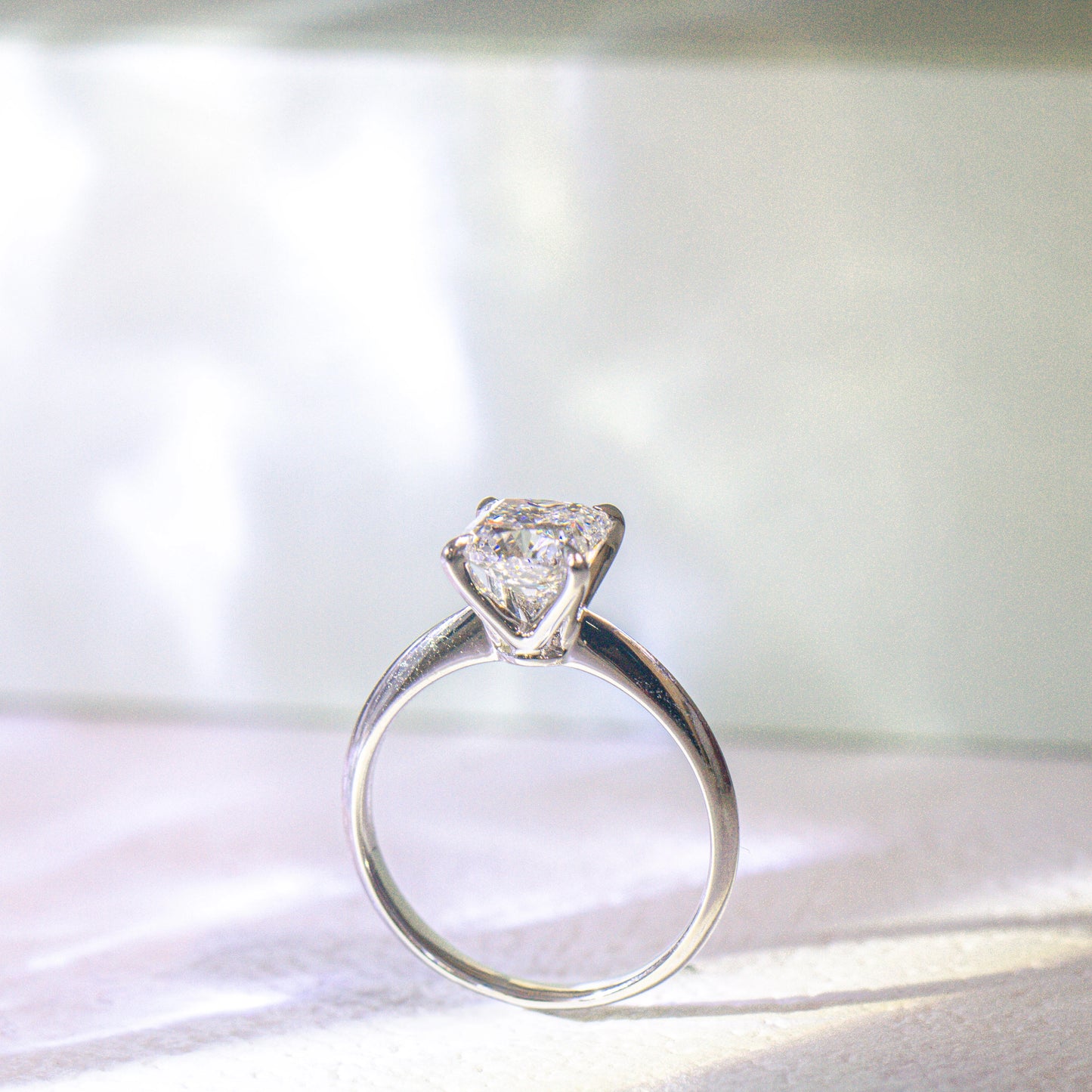 AGNES - Lab-Grown Diamond / Gemstone Ring Setting | Tapered Band Solitaire (18K Gold / PT950) - TM0131CU