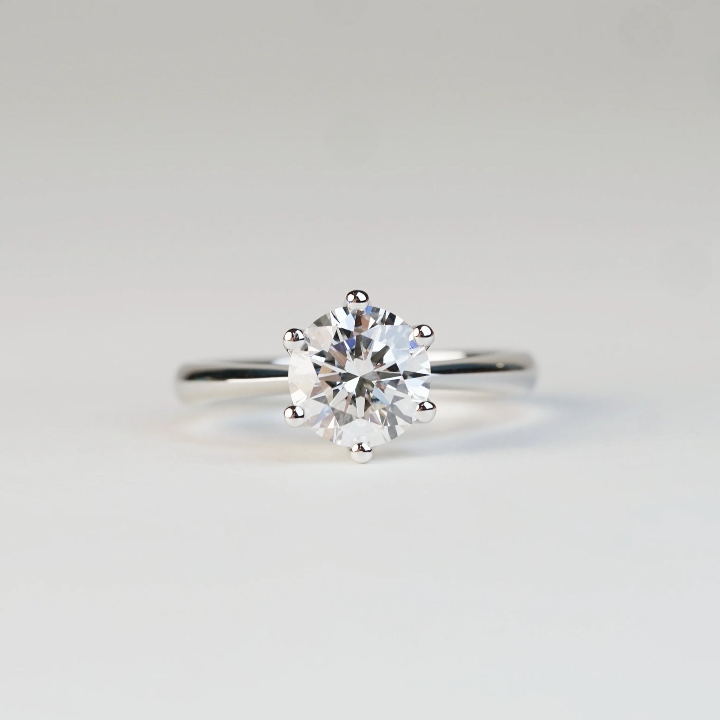 AGATHA - Lab-Grown Diamond / Gemstone Ring Setting | Tapered Band Solitaire (18K Gold / PT950) - TM0131S