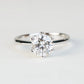 AGATHA - Lab-Grown Diamond / Gemstone Ring Setting | Tapered Band Solitaire (18K Gold / PT950) - TM0131S