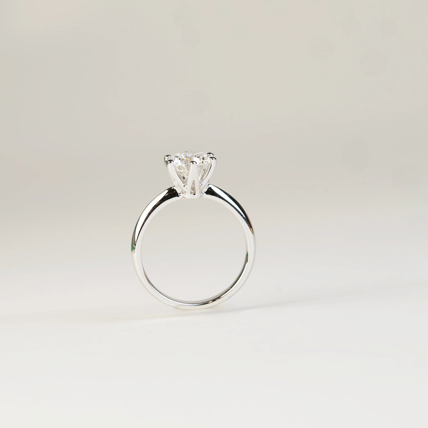 AGATHA - Lab-Grown Diamond / Gemstone Ring Setting | Tapered Band Solitaire (18K Gold / PT950) - TM0131S