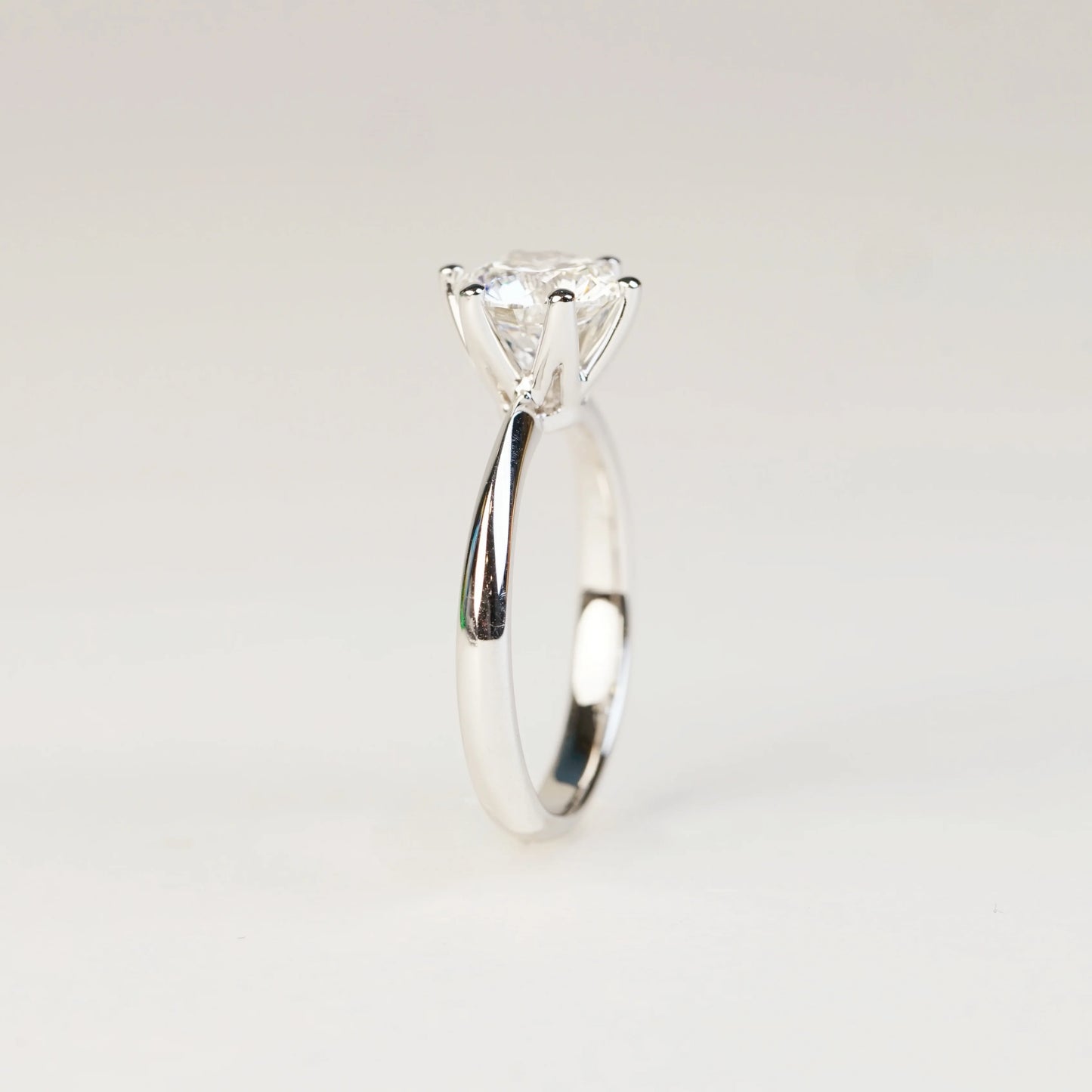 AGATHA - Lab-Grown Diamond / Gemstone Ring Setting | Tapered Band Solitaire (18K Gold / PT950) - TM0131S
