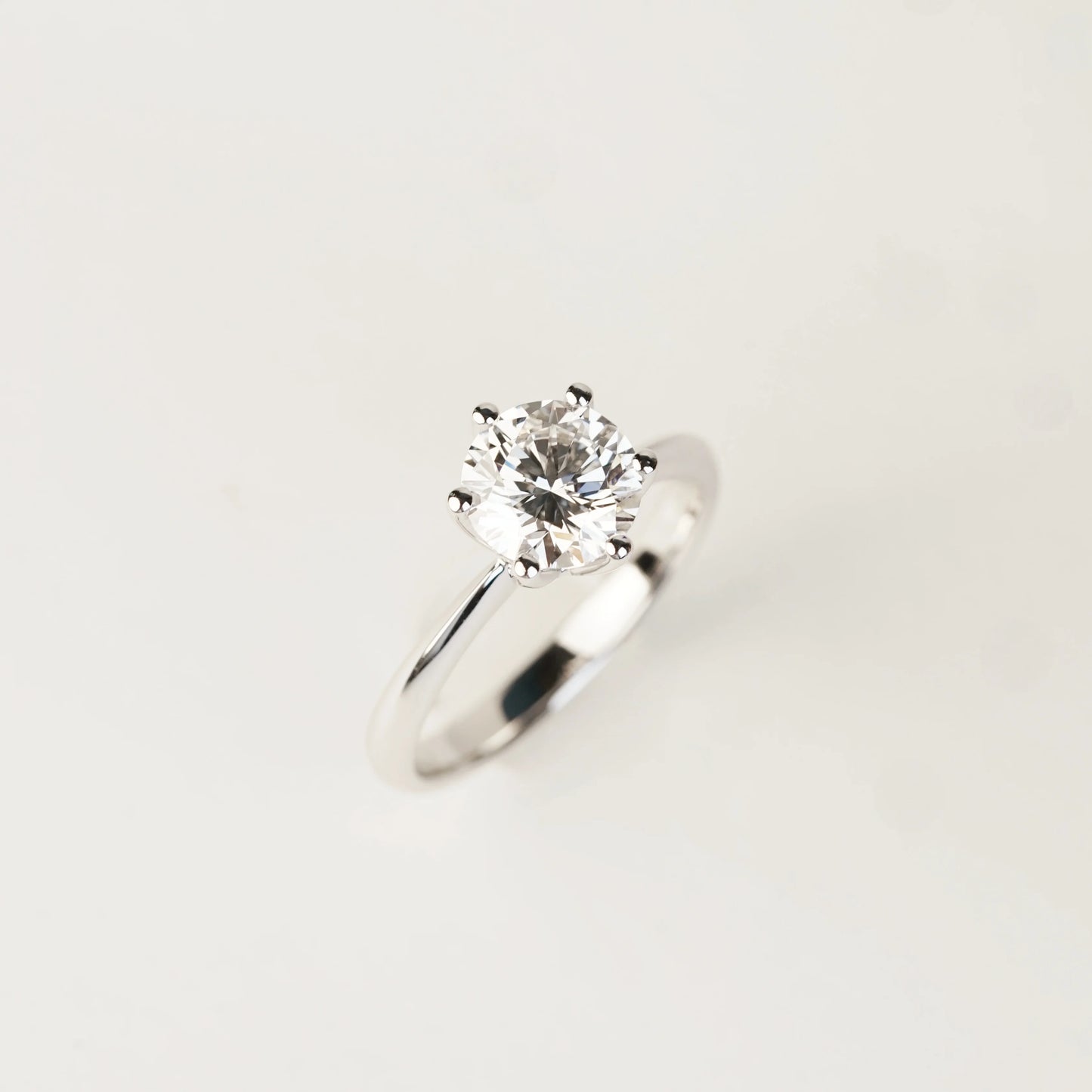 AGATHA - Lab-Grown Diamond / Gemstone Ring Setting | Tapered Band Solitaire (18K Gold / PT950) - TM0131S