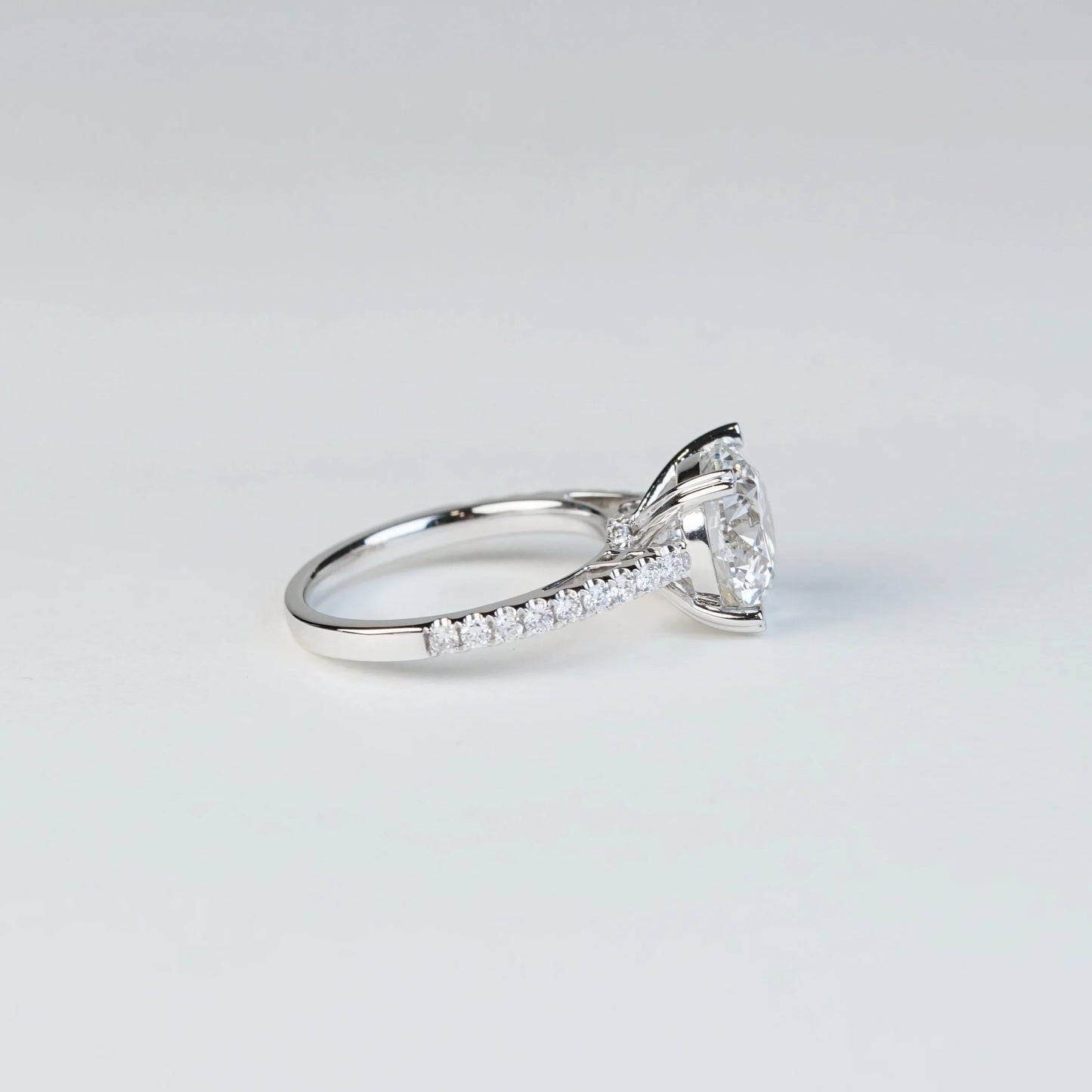 KIMBERLEY - Lab-Grown Diamond / Gemstone Ring Setting | Straight Pavé Band (18K Gold / Platinum) - TM0141