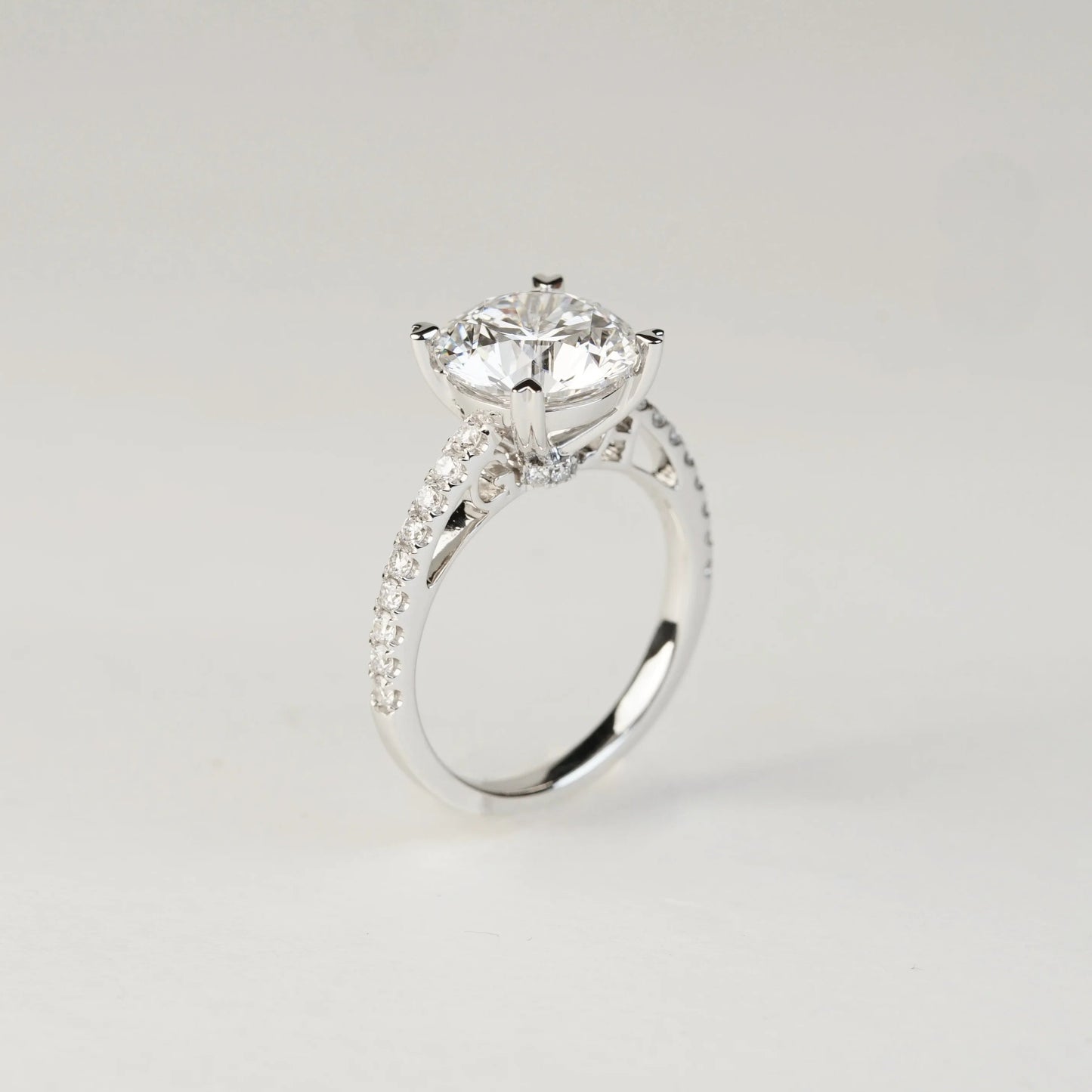 KIMBERLEY - Lab-Grown Diamond / Gemstone Ring Setting | Straight Pavé Band (18K Gold / Platinum) - TM0141