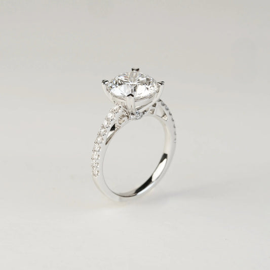 KIMBERLEY 培育鑽石戒指托｜內圈鏤空鋪鑽戒圈（18K 金／鉑金）– TM0141