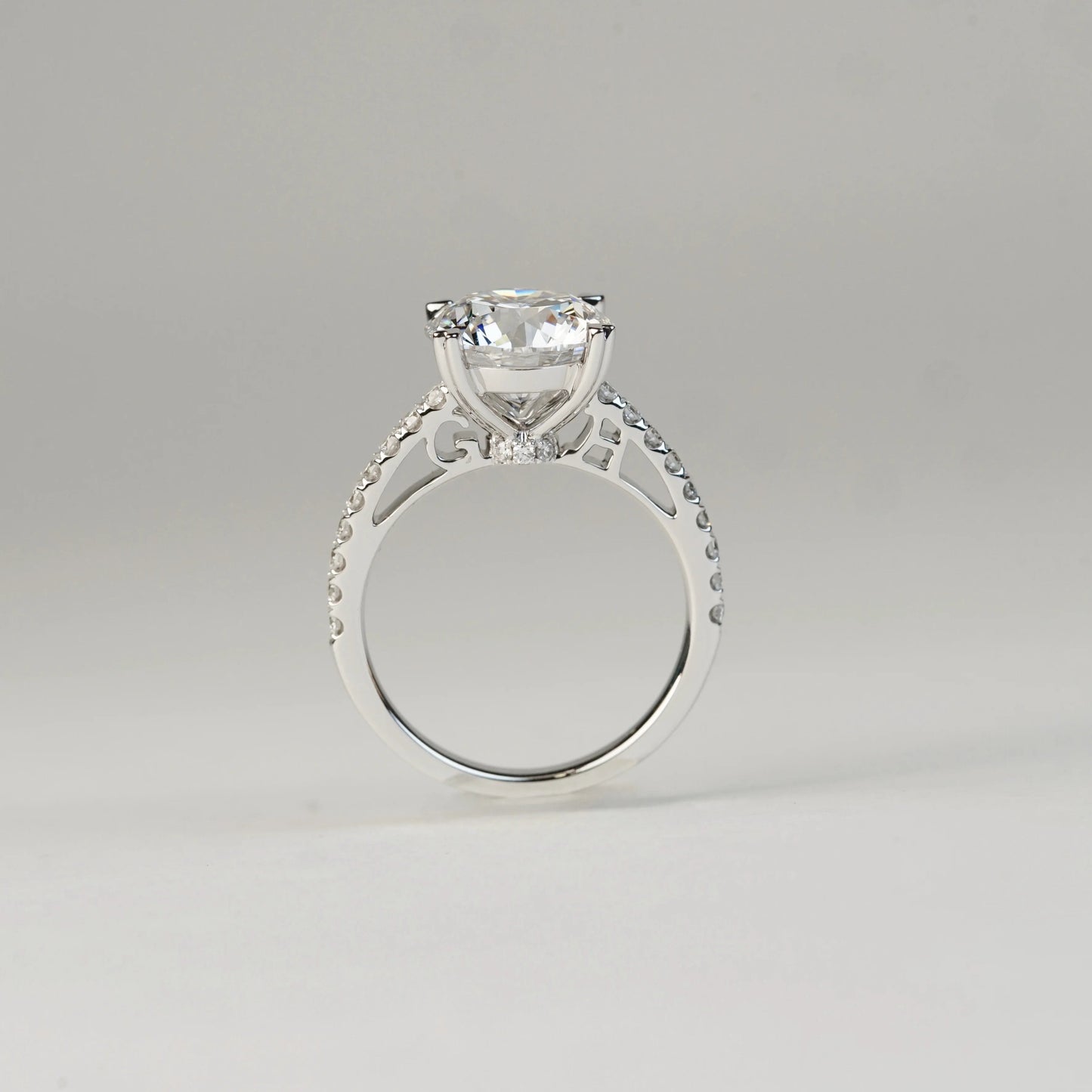 KIMBERLEY - Lab-Grown Diamond / Gemstone Ring Setting | Straight Pavé Band (18K Gold / Platinum) - TM0141