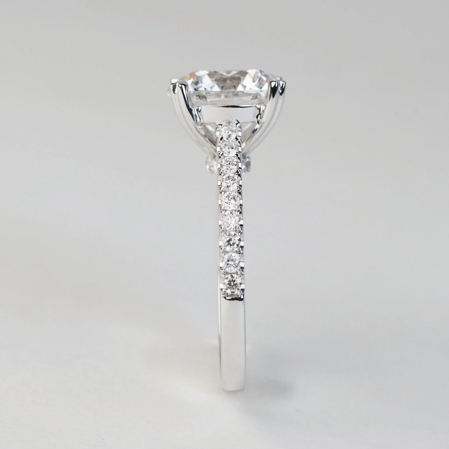 KIMBERLEY - Lab-Grown Diamond / Gemstone Ring Setting | Straight Pavé Band (18K Gold / Platinum) - TM0141