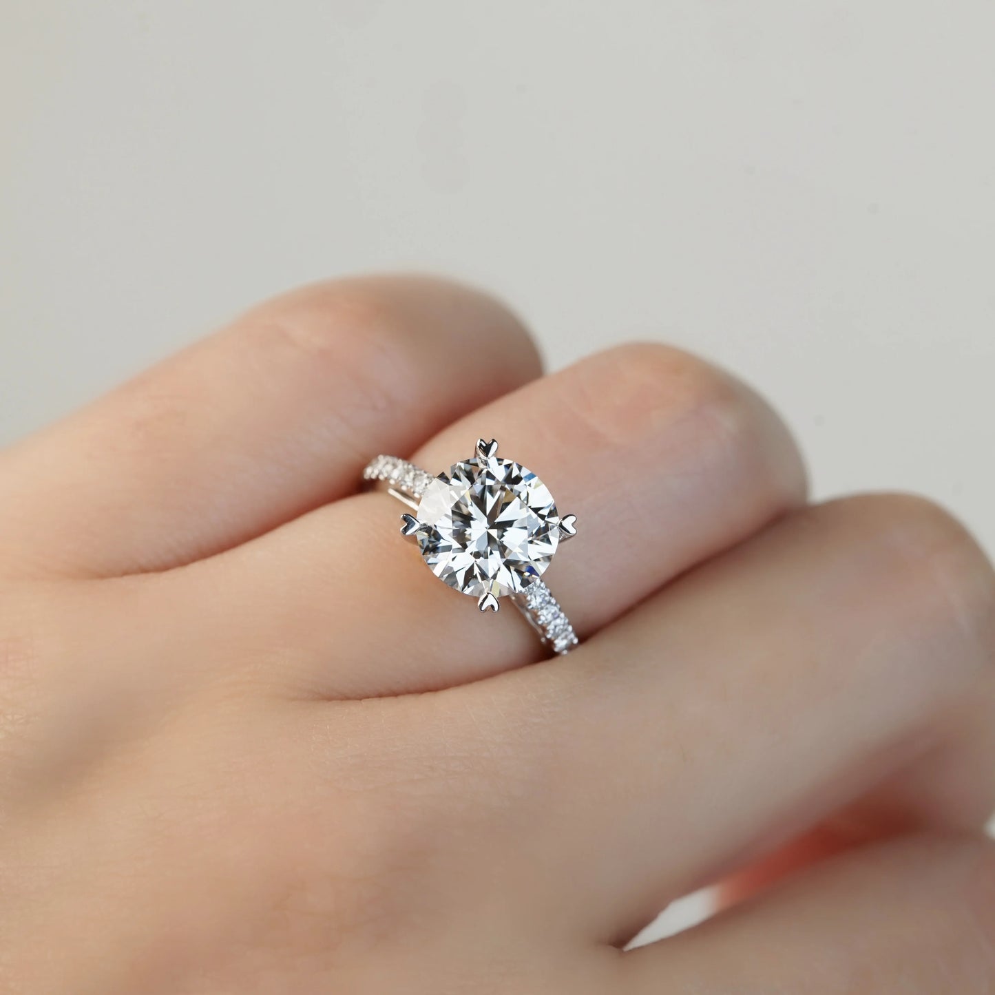 KIMBERLEY - Lab-Grown Diamond / Gemstone Ring Setting | Straight Pavé Band (18K Gold / Platinum) - TM0141