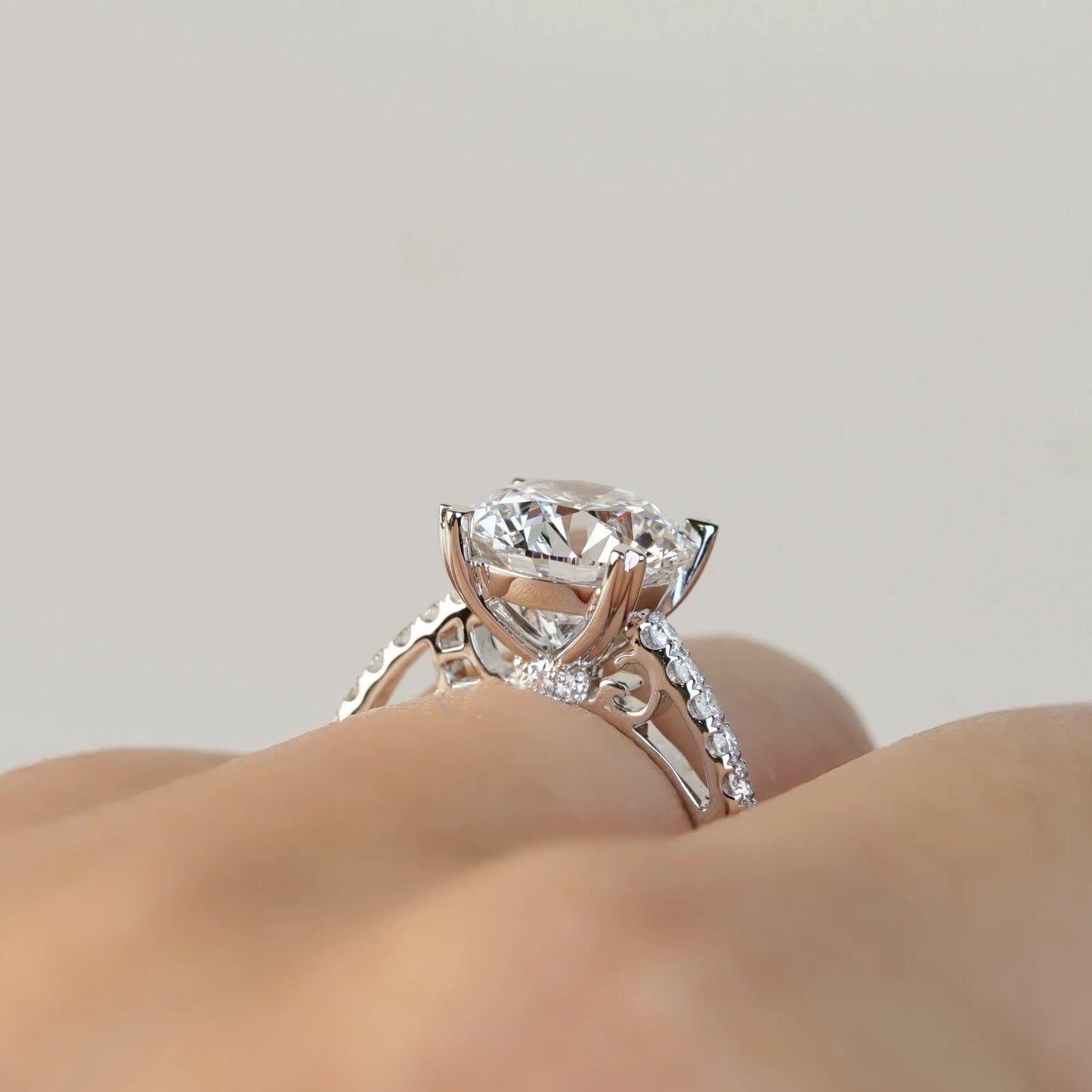 KIMBERLEY - Lab-Grown Diamond / Gemstone Ring Setting | Straight Pavé Band (18K Gold / Platinum) - TM0141
