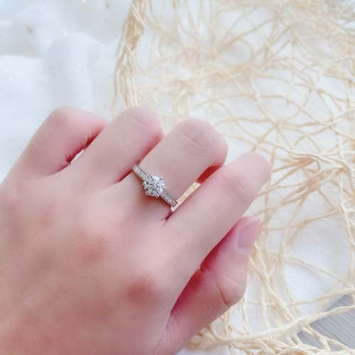 In-Stock PT950 2.05cts Round Shape Lab Grown Diamond Ring (AMABEL – TM0160M)