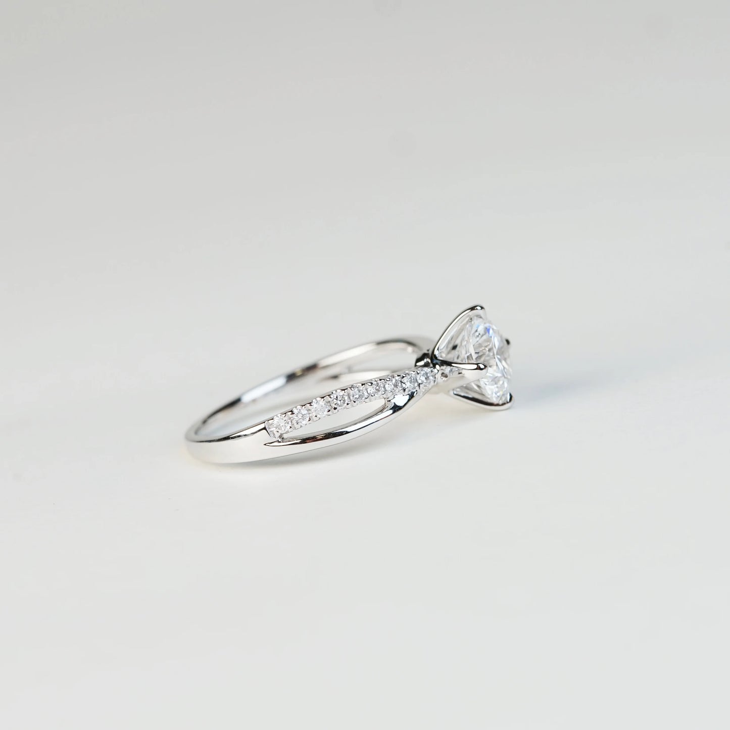 FELICITY - Lab-Grown Diamond / Gemstone Ring Setting | Crossover Pavé Band (18K Gold / Platinum) - TM0247