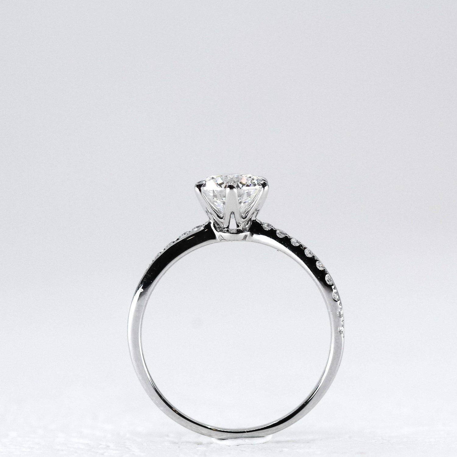 FELICITY - Lab-Grown Diamond / Gemstone Ring Setting | Crossover Pavé Band (18K Gold / Platinum) - TM0247S