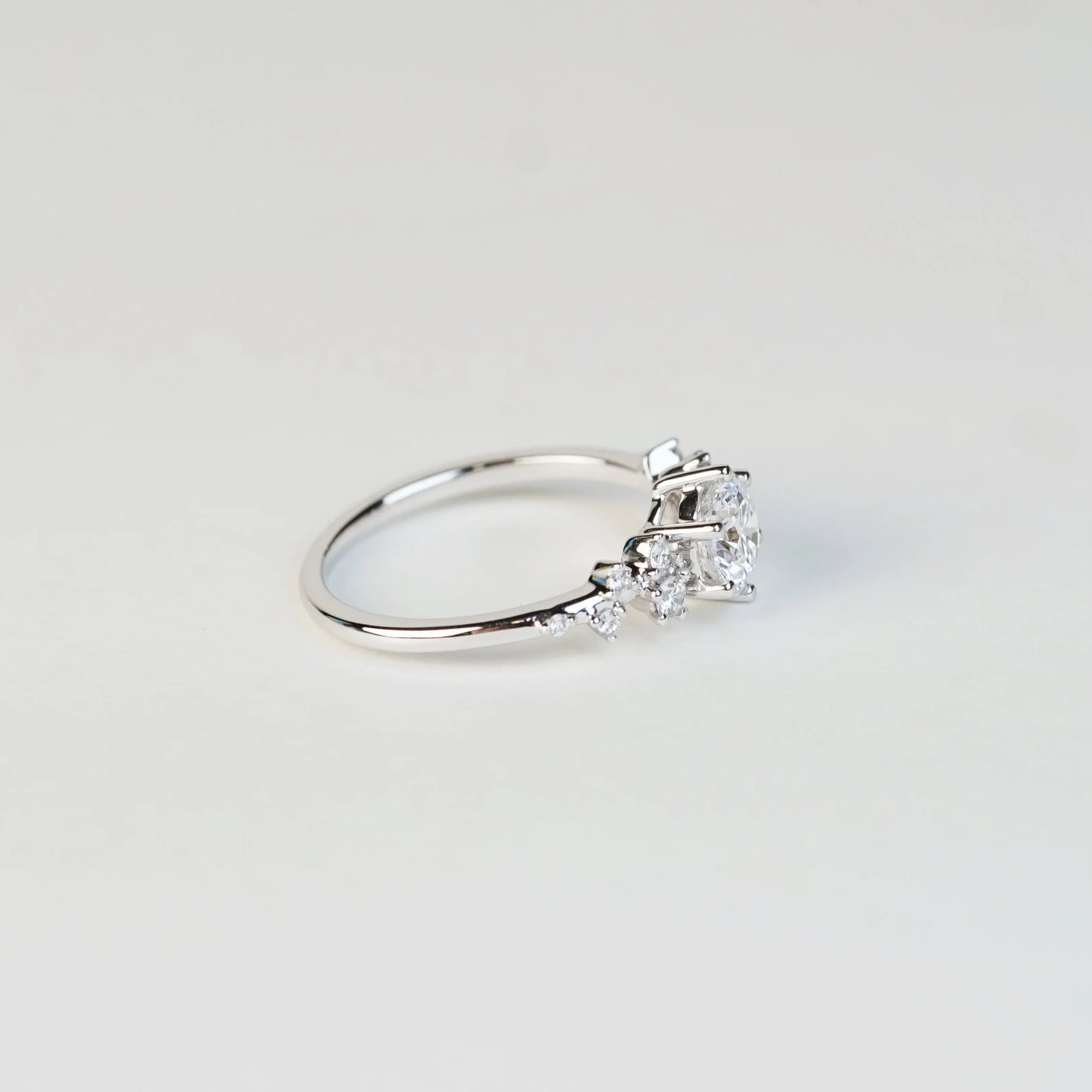 BERNICE 培育鑽石戒指托｜雪花鑲座配鑽設計（18K 金／鉑金）– TM0252