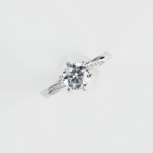 現貨 18K白金 1.03cts 圓形培育鑽石戒指 (GISELLE – TM0336)
