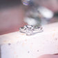 ELMA - Heart-shaped Lab-Grown Diamond / Gemstone Pavé Ring Setting with Hidden Ruby/Sapphire (18K Gold / Platinum) - TM0351HT