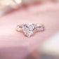 ELMA - Heart-shaped Lab-Grown Diamond / Gemstone Pavé Ring Setting with Hidden Ruby/Sapphire (18K Gold / Platinum) - TM0351HT