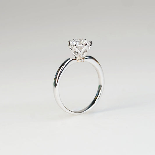 SABINA 培育鑽石戒指托｜配隱藏玫瑰金鑲鑽底托（18K 金／鉑金）– TM0802