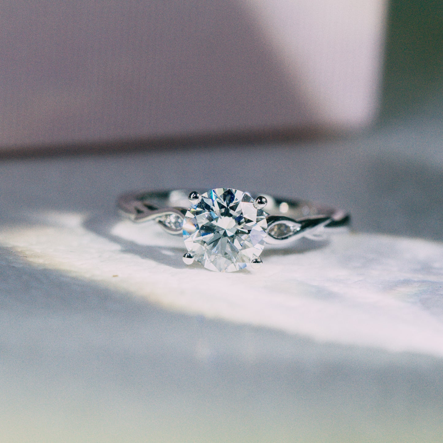 現貨 PT950 1.02cts 圓形培育鑽石戒指 (ROXANNE – TM0809)