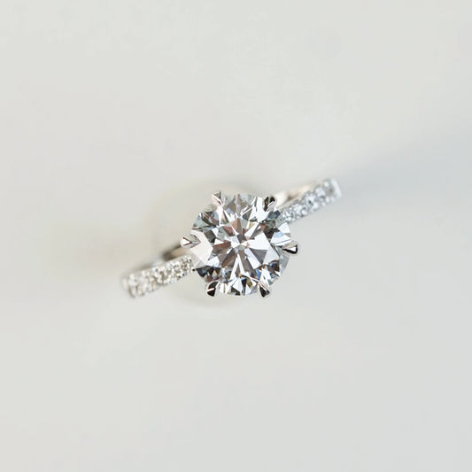 BASIA 圓形培育鑽石戒指托 | 漸幼排鑽戒圈 (18K金/鉑金) - TM0923