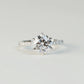 BASIA - Round Brilliant Lab-Grown Diamond/ Gemstone Pavé Ring Setting (18K Gold/ PT950) - TM0923