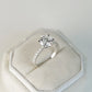BASIA - Round Brilliant Lab-Grown Diamond/ Gemstone Pavé Ring Setting (18K Gold/ PT950) - TM0923