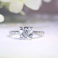 BASIA - Cushion-cut Lab-Grown Diamond/ Gemstone Pavé Ring Setting (18K Gold/ PT950) - TM0923CU