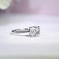BASIA - Cushion-cut Lab-Grown Diamond/ Gemstone Pavé Ring Setting (18K Gold/ PT950) - TM0923CU