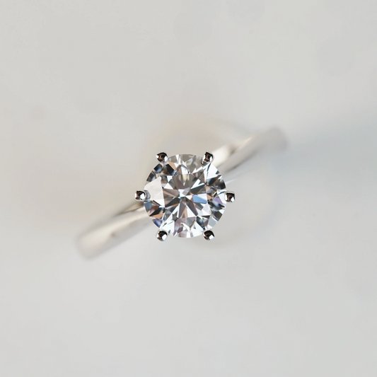 ARYANNA 培育鑽石戒指托 | 四爪單鑽漸幼戒圈 (18K金/鉑金) - TM0928