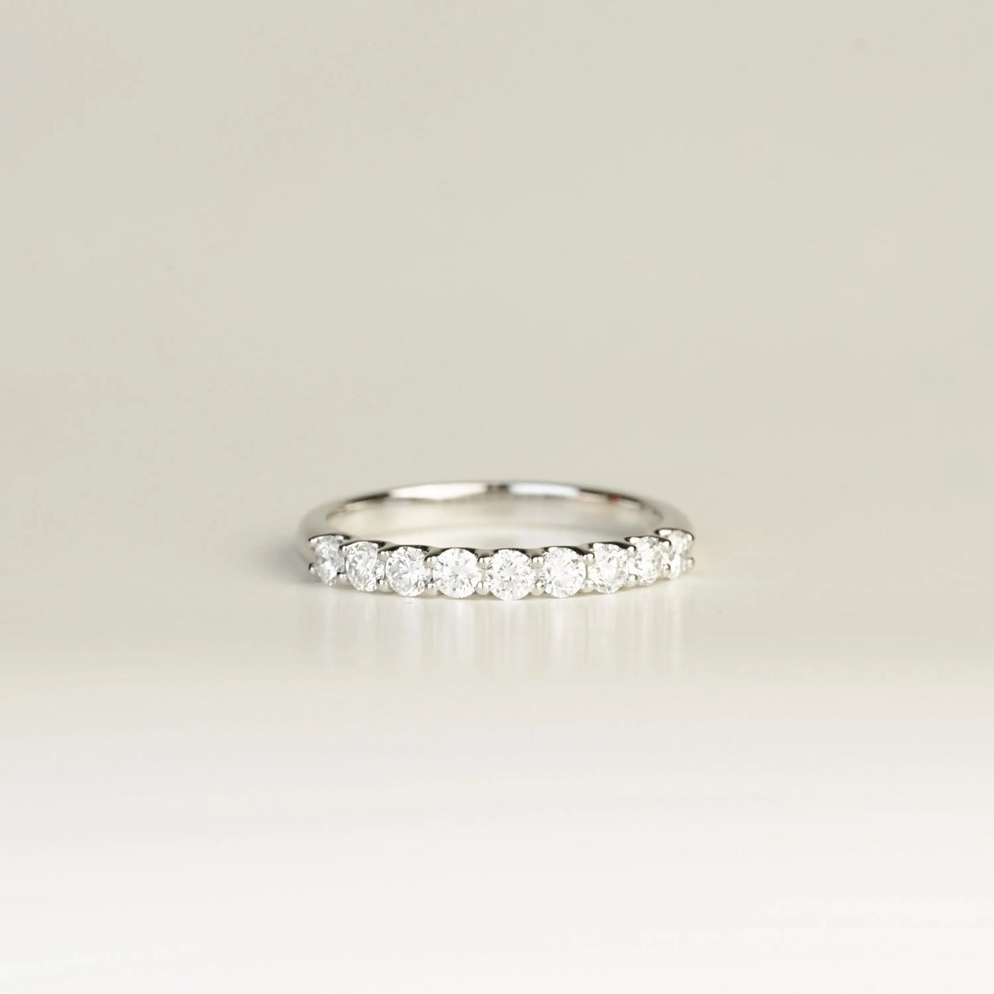In-Stock PT950 0.535ct (0.05ct each) Round Lab Grown Diamonds U-Prong Anniversary Ring